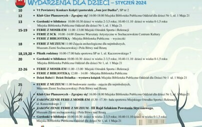 Zdjęcie do Wydarzenia dla dzieci - styczeń 2024